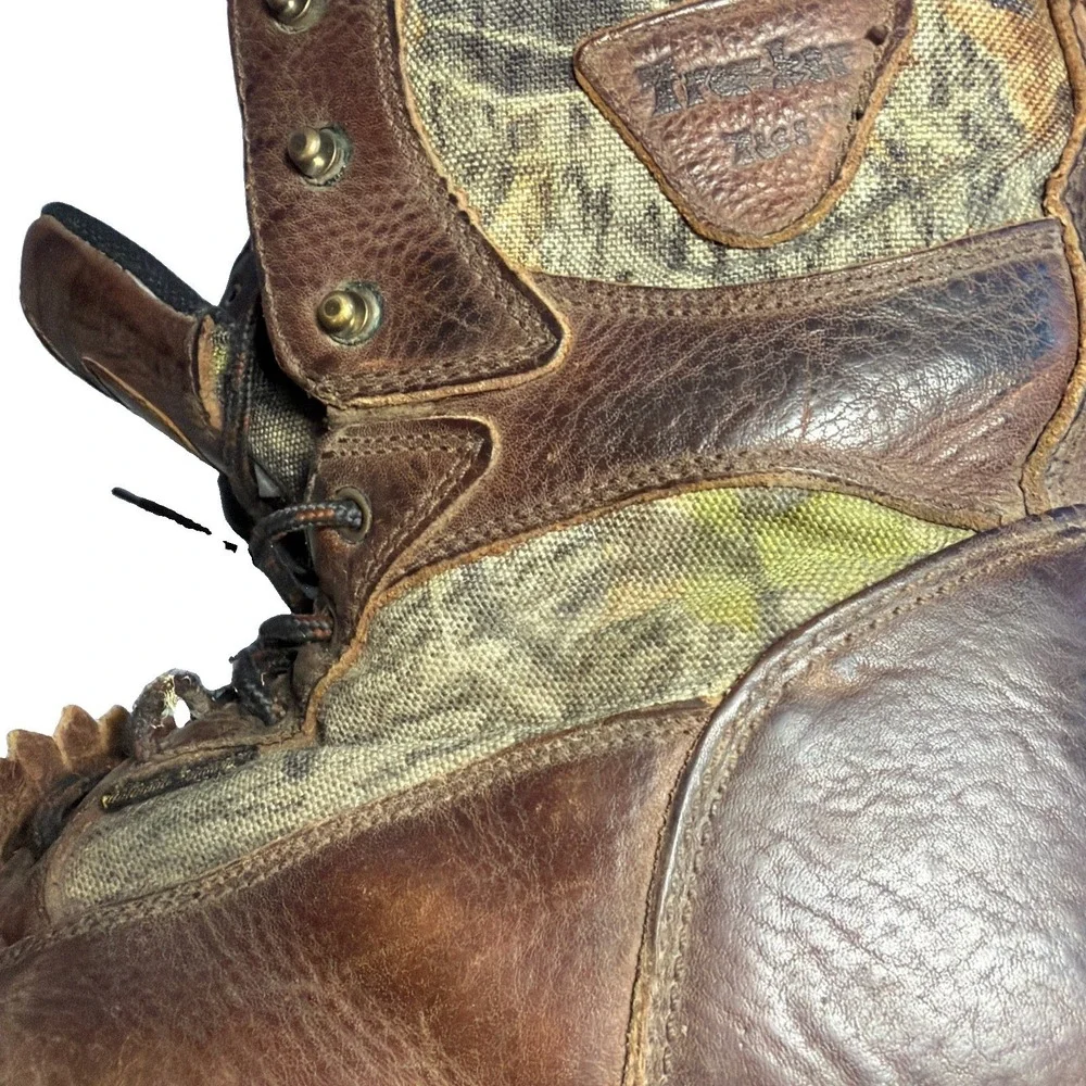 Hunting Boots Mens 11 1/2 Tracker Tecs Brown Camo Insulated Waterproof Leather